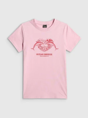 Zdjęcie produktu 4F T-shirt regular z nadrukiem damski - różowy S