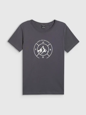 4F T-shirt regular z nadrukiem damski - szary M