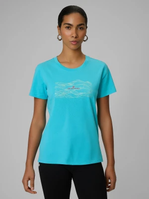 Zdjęcie produktu 4F T-shirt regular z nadrukiem damski - turkusowy XS