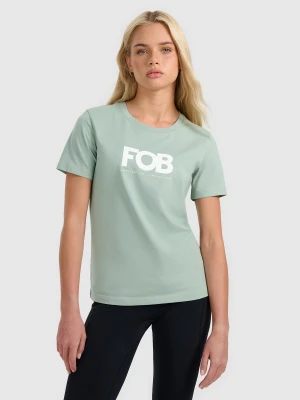 4F T-shirt regular z nadrukiem damski - zielony XXL