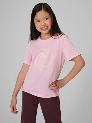 4F T-shirt regular z nadrukiem dziewczęcy - różowy 140 (9-10 lat)