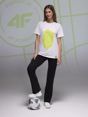 Zdjęcie produktu 4F T-shirt regular z nadrukiem uniseks Fundacja 4FPomaga - biały M
