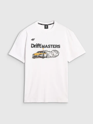 4F T-shirt regular z nadrukiem uniseks 4F x Drift Masters - biały M