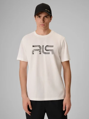 4F T-shirt regular z nadrukiem męski 4F x Robert Lewandowski - biały S