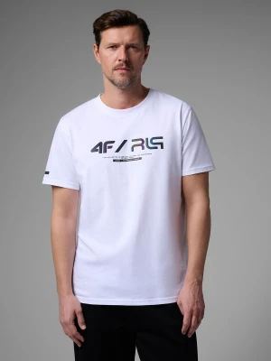 4F T-shirt regular z nadrukiem męski 4F x Robert Lewandowski - biały M