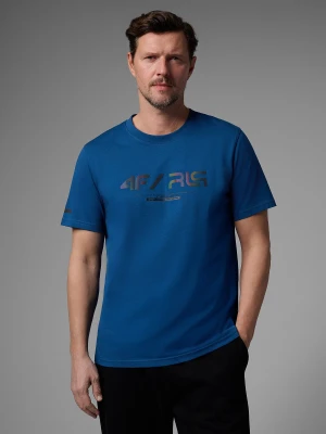 4F T-shirt regular z nadrukiem męski 4F x Robert Lewandowski - granatowy M