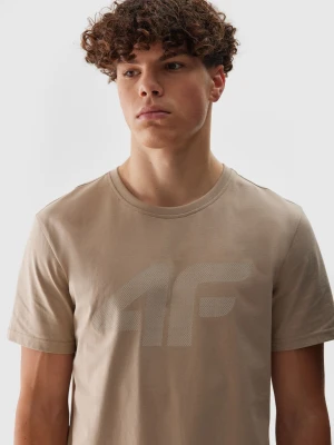 Zdjęcie produktu 4F T-shirt regular z nadrukiem męski - beżowy M