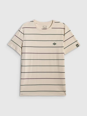 Zdjęcie produktu 4F T-shirt regular z nadrukiem męski - beżowy XXL