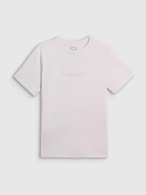 4F T-shirt regular z nadrukiem męski - beżowy S