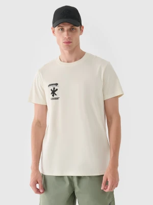 Zdjęcie produktu 4F T-shirt regular z nadrukiem męski - beżowy S
