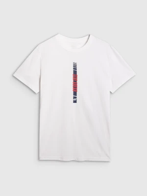 4F T-shirt regular z nadrukiem męski - biały XL