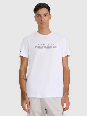 4F T-shirt regular z nadrukiem męski - biały S