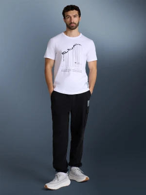 4F T-shirt regular z nadrukiem męski - biały XL