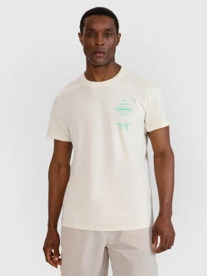 4F T-shirt regular z nadrukiem męski - biały 3XL