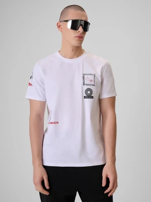 4F T-shirt regular z nadrukiem męski - biały XXL