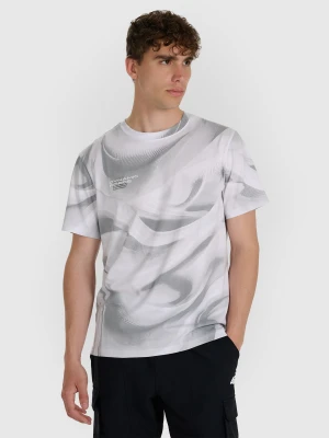 4F T-shirt regular z nadrukiem męski - biały XXL
