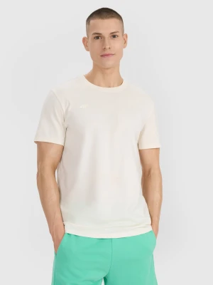 4F T-shirt regular z nadrukiem męski - biały M