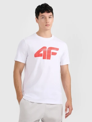 4F T-shirt regular z nadrukiem męski - biały XL