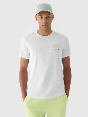 4F T-shirt regular z nadrukiem męski - biały XXL
