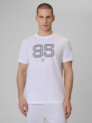 4F T-shirt regular z nadrukiem męski - biały XXL