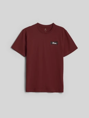 4F T-shirt regular z nadrukiem męski - brązowy S
