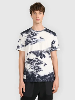 4F T-shirt regular z nadrukiem męski - czarny XXL