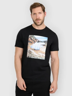 Zdjęcie produktu 4F T-shirt regular z nadrukiem męski - czarny XXL