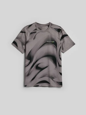 4F T-shirt regular z nadrukiem męski - czarny L