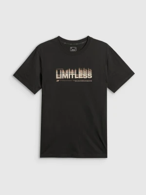 4F T-shirt regular z nadrukiem męski - czarny XL