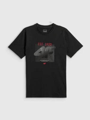Zdjęcie produktu 4F T-shirt regular z nadrukiem męski - czarny XXL