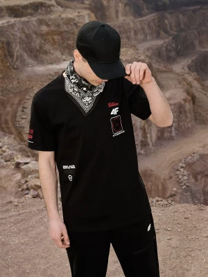 Zdjęcie produktu 4F T-shirt regular z nadrukiem męski - czarny L
