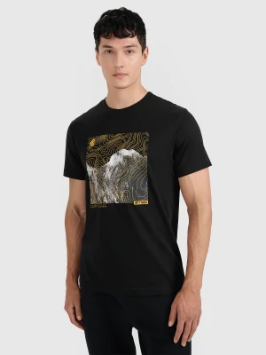 Zdjęcie produktu 4F T-shirt regular z nadrukiem męski - czarny XXL