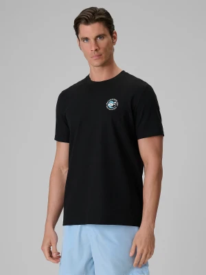 4F T-shirt regular z nadrukiem męski - czarny XXL