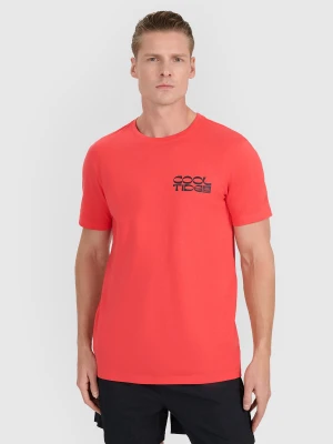 4F T-shirt regular z nadrukiem męski - czerwony XXL