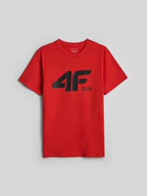 4F T-shirt regular z nadrukiem męski - czerwony XXL