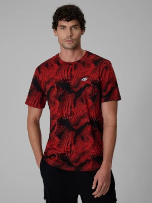 4F T-shirt regular z nadrukiem męski - czerwony XL