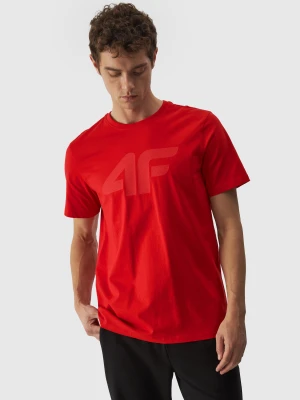 4F T-shirt regular z nadrukiem męski - czerwony S
