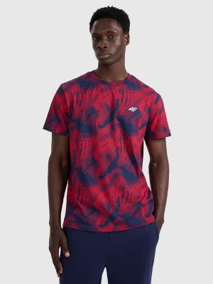 4F T-shirt regular z nadrukiem męski - czerwony XXL