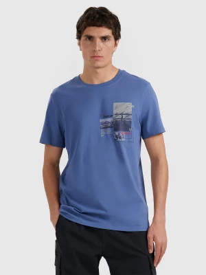 Zdjęcie produktu 4F T-shirt regular z nadrukiem męski - granatowy XXL