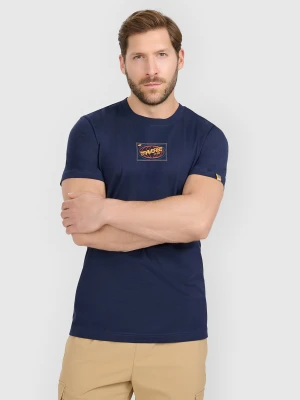 4F T-shirt regular z nadrukiem męski - granatowy XL