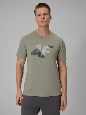 Zdjęcie produktu 4F T-shirt regular z nadrukiem męski - khaki M zielony