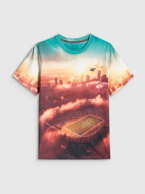 4F T-shirt regular z nadrukiem męski - multikolor XXL