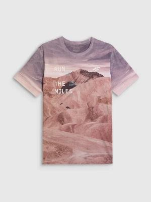 4F T-shirt regular z nadrukiem męski - multikolor L
