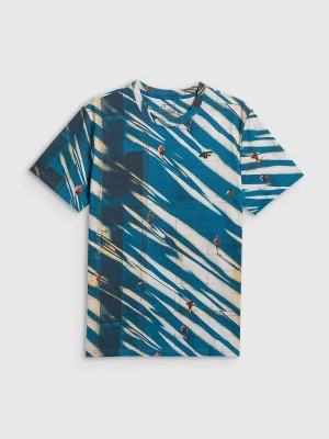 4F T-shirt regular z nadrukiem męski - multikolor XXL