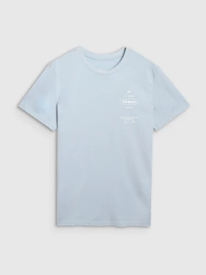 4F T-shirt regular z nadrukiem męski - niebieski XL