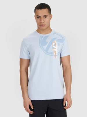 4F T-shirt regular z nadrukiem męski - niebieski L