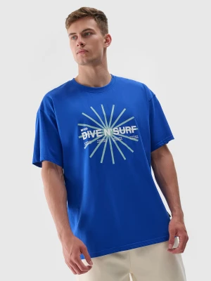 Zdjęcie produktu 4F T-shirt regular z nadrukiem męski - niebieski S