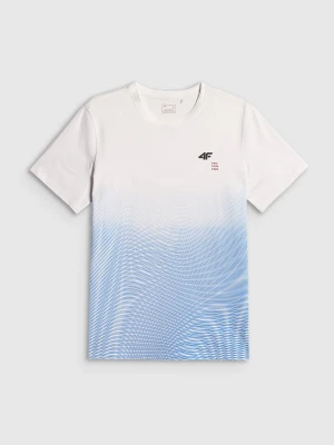 4F T-shirt regular z nadrukiem męski - niebieski M