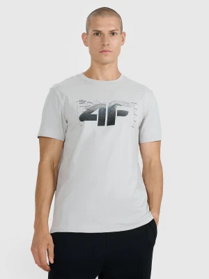 Zdjęcie produktu 4F T-shirt regular z nadrukiem męski - szary L