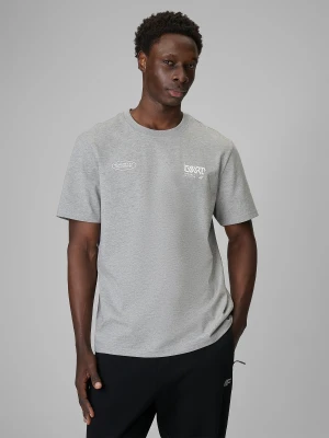 4F T-shirt regular z nadrukiem męski - szary S